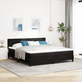 Boxspring Ágy Matracot Tartalmazó Fekete Szuper Király Bársonyos