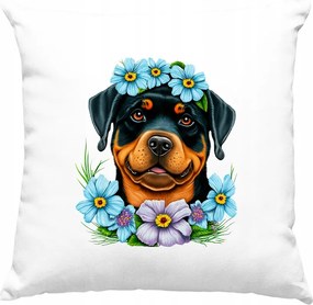 Kutya párna Kutya Virágok Művészet 14 Fehér