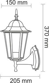 Polux LIGURIA-LT 201928 Fali lámpa 1x20W/E27 IP43