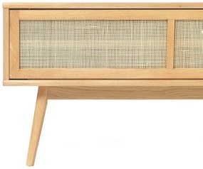 Natúr színű TV-állvány tölgyfa dekorral 150x50 cm Barrali – Unique Furniture