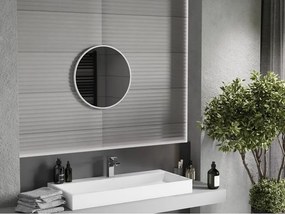 Mexen Loft 50 cm-es kerek fürdőszobai tükör, fehér keret - 9850-050-050-000-20