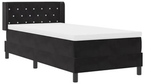 Box Spring Ágy Matraccal Fekete 90x200 cm Bársony