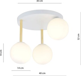 Emibig modern mennyezeti lámpa dolce fehér arany emi1261/3