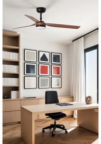 FARO 33817WT-21 - LED Dimmelhető ventilátor PUNT M LED/18W/230V barna/fekete átm. 132 cm WT + távirányító