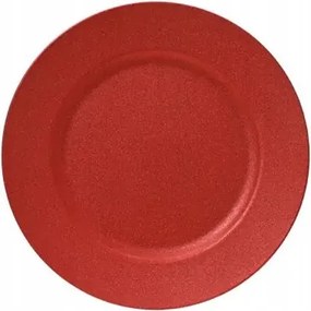 Tányér,tálca , alátét piros fényes pp kerek 33cm
