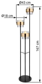 Globo 15560S - Állólámpa MILLEY 3xE27/60W/230V