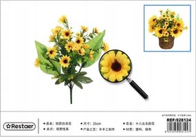 Mesterséges Virágos Napraforgó Csokor 25CM Dekoráció