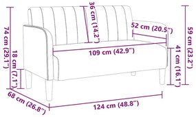 krém bársony loveseat kanapé 109 cm