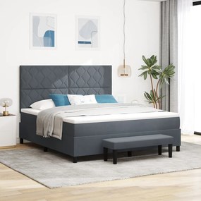 Box Spring Ágy Matrac & Pad Közép Szürke 180x200 cm Velúr