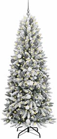 Műkarácsonyfa LED -es lámpákkal Fehér 210cm PVC