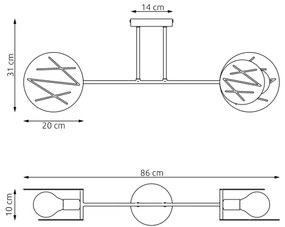 Csillár rúdon  FRICK 2xE27/15W/230V fekete