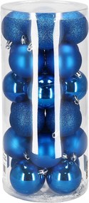 Karácsonyfa Bombák 6cm Törhetetlen Bomba 24db MIX Kék Karácsonyfa