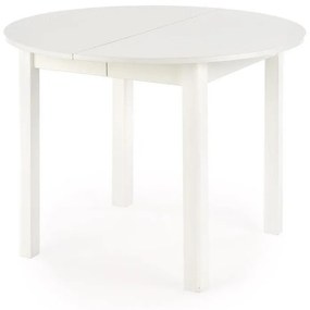 Asztal Houston 961Fehér, 76cm, Hosszabbíthatóság, Közepes sűrűségű farostlemez, Természetes fa furnér, Közepes sűrűségű farostlemez