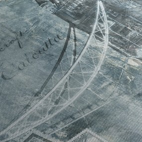 Kép - Tower Bridge hideg tónusokkal (órával) (90x30 cm)