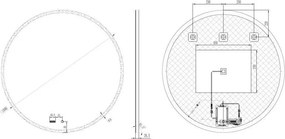 AREZZO design LED okos tükör 100 cm-es kerek kijelzővel+állítható fényerő,páramentesítő funkció,óra,hőmérő