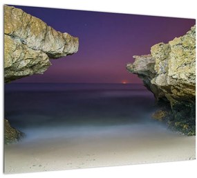Kép - tengeri szikla (üvegen) (70x50 cm)
