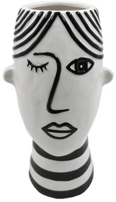 Face fekete-fehér porcelán váza - Mauro Ferretti