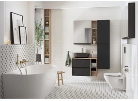 Cersanit Moduo Slim, falra akasztható mosdószekrény 80x38x57 cm, antracit matt, S590-089