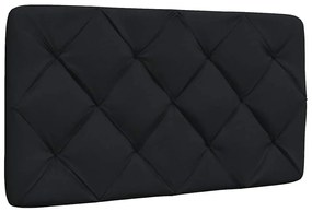 fekete szövet ágy matraccal 90x190 cm