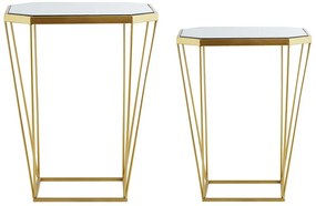 Dekoratív Arany Lábazatú Kisasztal Két Darabos Kivitelben SIERRA Beliani