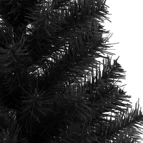 Karácsonyfa 150 LED-del állvánnyal Fekete 120 cm PVC