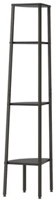 4 szintes fekete sarokpolc 45,5 x 31,5 x 150 cm
