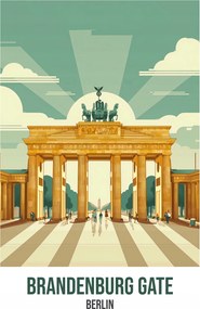 Poszter 64x90cm Brandenburg Gate, Berlin