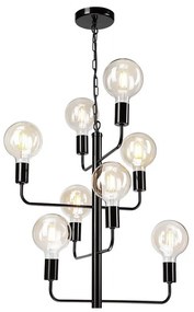 Csillár láncon ORLANDO 8xE27/60W/230V fekete
