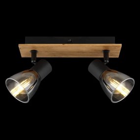 Globo 54307-2W - Fali spotlámpa CLAUDE 2xE14/40W/230V fekete/fa