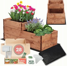 Magasított ágyás zöldséges láda emeletes impregnáló 27x30x60