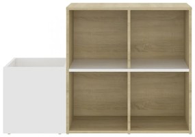 fehér-sonoma szerelt fa előszobai cipősszekrény 105x35,5x70 cm