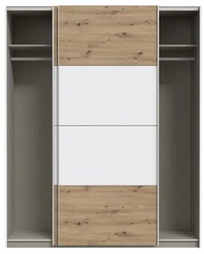 Gardróbszekrény KARO 170x210 cm fehér/artisan tölgy