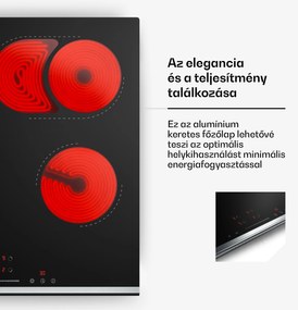 Klarstein Verosteel üvegkerámia főzőlap | 4 zóna | Minimalista, Erőteljes | 6600 W | 60 cm