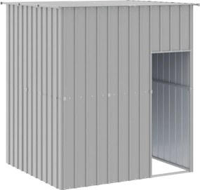 vidaXL világosszürke horganyzott acél tetős kutyakennel 165x153x181 cm