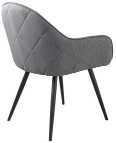 Szürke kárpitozott karfás étkezőfotel Minto – Unique Furniture
