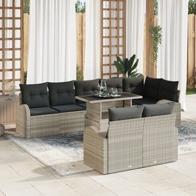Kerti Kanapé Szett 9 pcs Világosszürke 100 x 55 x 73 cm