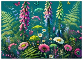 Üveg kép - Mezei virágok (70x50 cm)