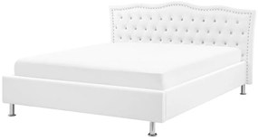 Franciaágy 140 cm MATH (ágyráccsal) (fehér). 1007342