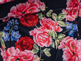 PINK ROSES fekete pamut ágyneműhuzat Ágyneműhuzat mérete: 70 x 90 cm | 140 x 200 cm