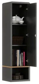 FRED nyitott polcos szekrény antracit/dub artisan kivitelben