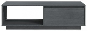 szürke tömör fenyőfa dohányzóasztal 110 x 50 x 33,5 cm