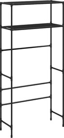 vidaXL 2 szintes fekete vas mosógép feletti tárolóállvány 69x28x143 cm