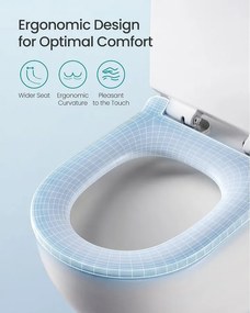 SONGMICS D-formájú Duroplast WC-ülőke Lecsapódásgátlóval és Fogantyúval, 300 kg Teherbírás