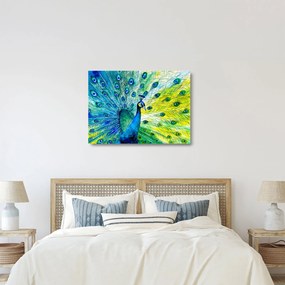 Páva képe (üvegen) (70x50 cm)