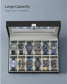 Óradoboz 12 rekeszes, bársony béléssel