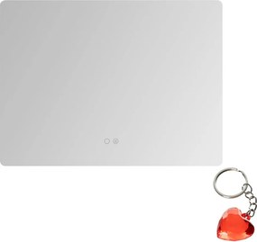 Fűthető négyszögletes fürdőszobai tükör Led háttérvilágítással 24W D3001 Zu