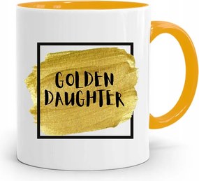 Sárga Bögre Ajándék Lányának Golden Daughter fényképes nyomtatással