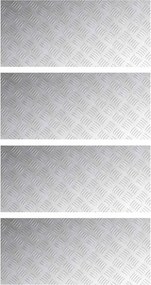 vidaXL Lépcsőfok Négyszögletes 4 pcs Ezüst 90 x 40 cm Alumínium