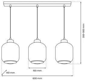 Csillár zsinóron SOMBRA 3xE27/60W/230V bézs