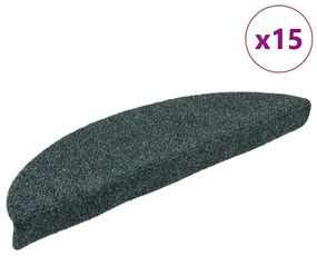 15 db zöld tűlyukasztott öntapadó lépcsőszőnyeg 56 x 17 x 3 cm